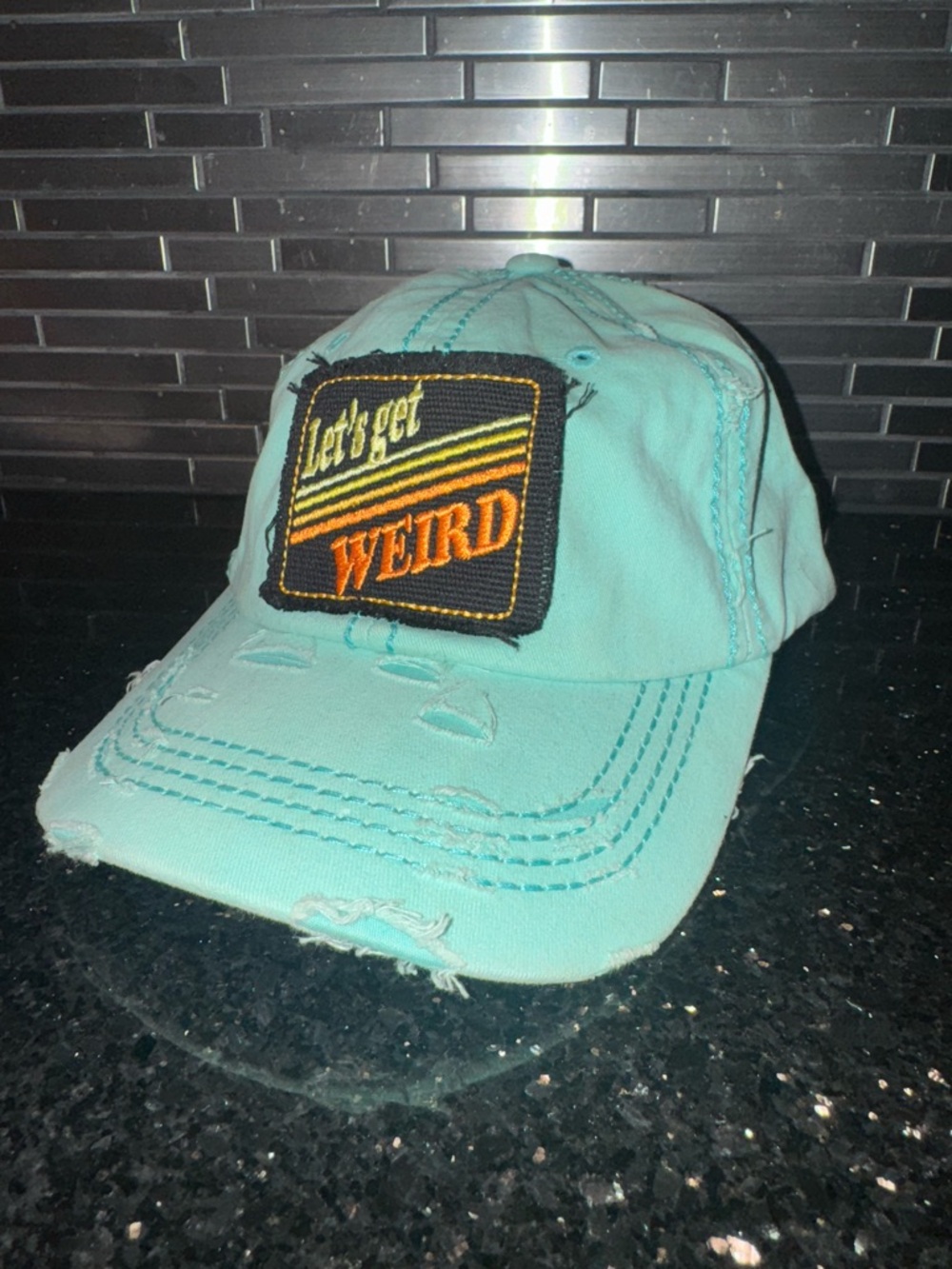 Let's Get Weird Patch Baseball Cap - Aqua